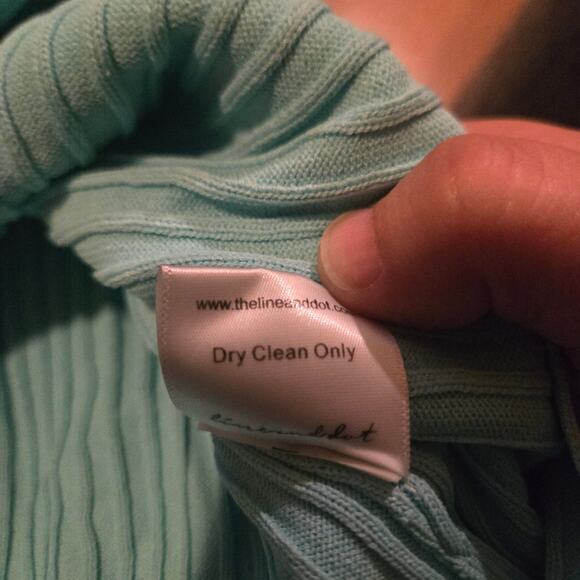 Line & Dot Blue Rib Knit Long Sleeve Sweater Dress Size M - Picture 5 of 7